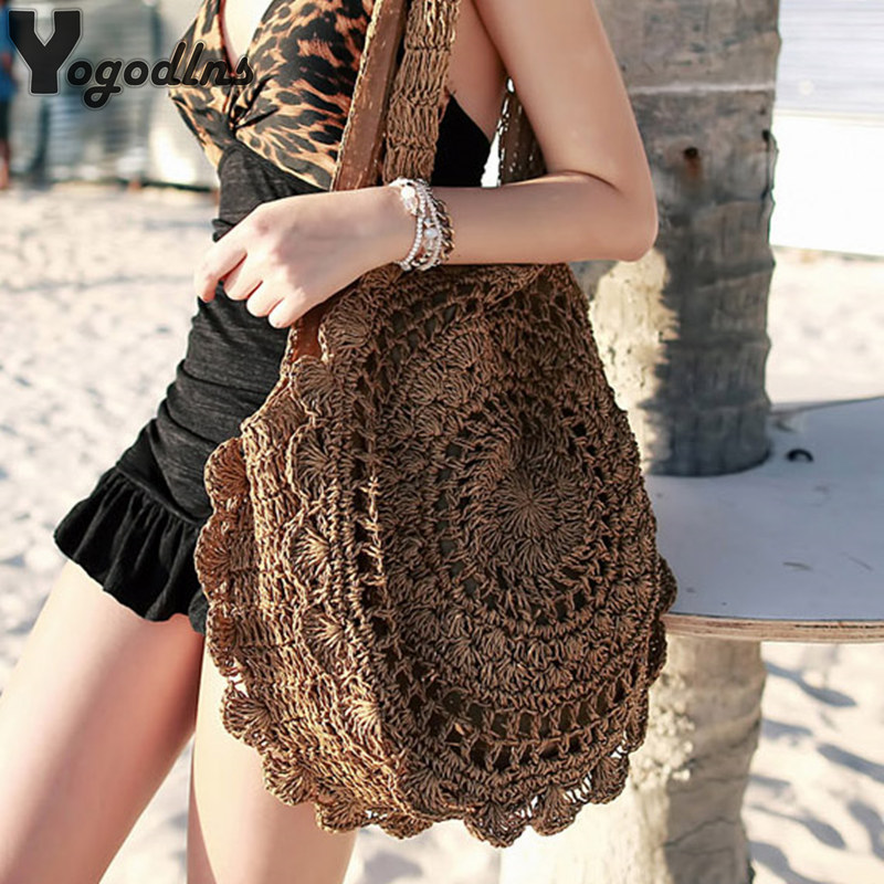 Luxury Beach Bags Ysl - Bohemian Straw Bags for Women Circle