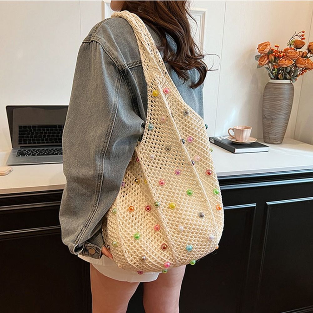 Luxury Beach Bags Ysl - Casual Boho Crochet Beach Tote Bag