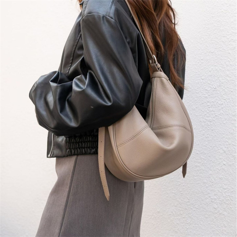 Luxury Bags Office - BURMINSA Slouchy Genuine Leather Hobo Bags