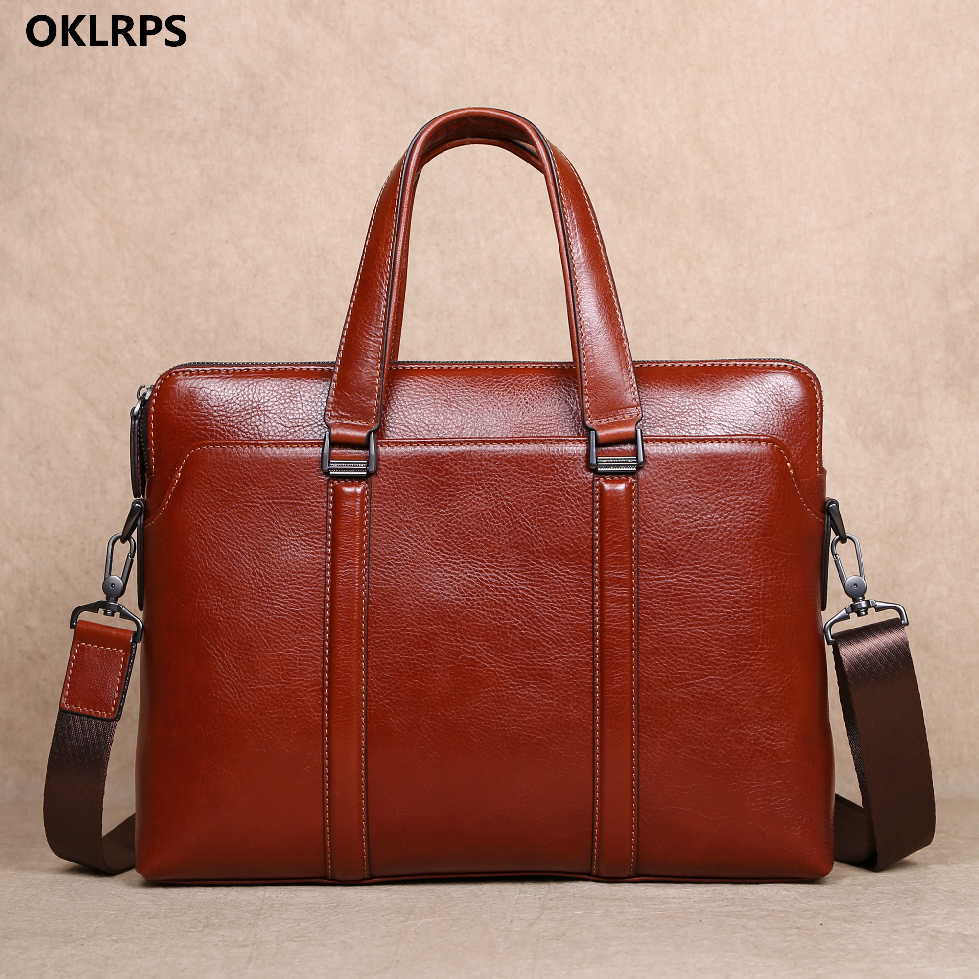Luxury Bags Office - Luxurious Imported Yellow Cowhide Official Document