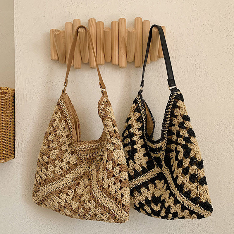 Popular Women's Woven Straw Sh - Luxury Beach Bags Ysl recension och pris