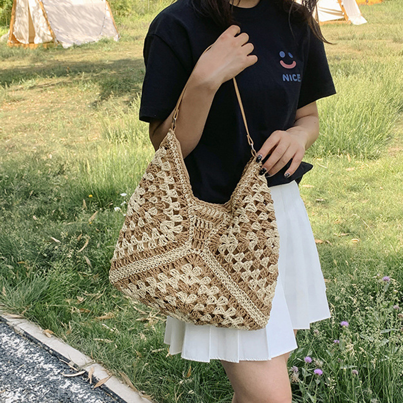 Popular Women's Woven Straw Sh - Luxury Beach Bags Ysl recension och pris