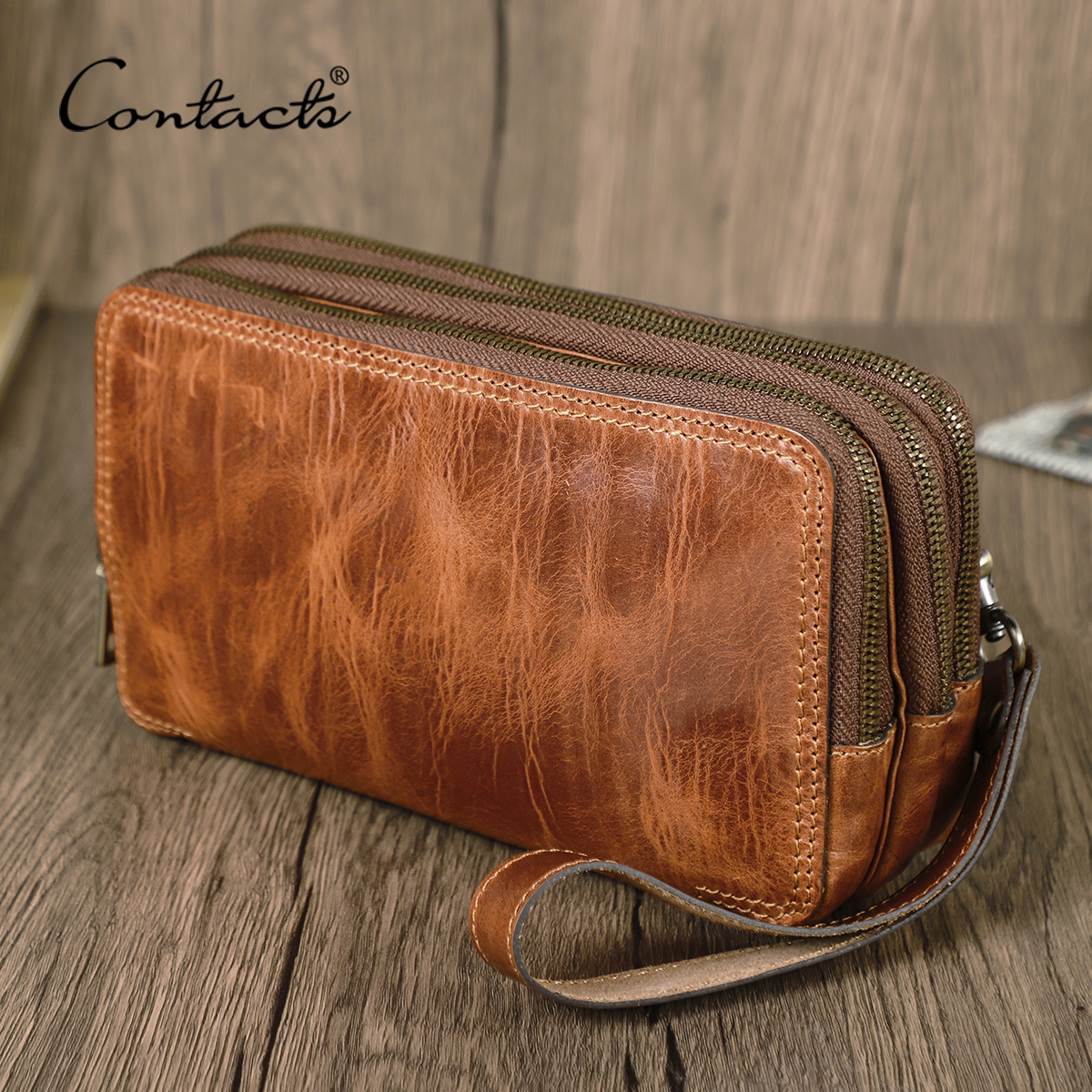 CONTACT'S Genuine Leather Men  - Luxury Bags Sling recension och pris