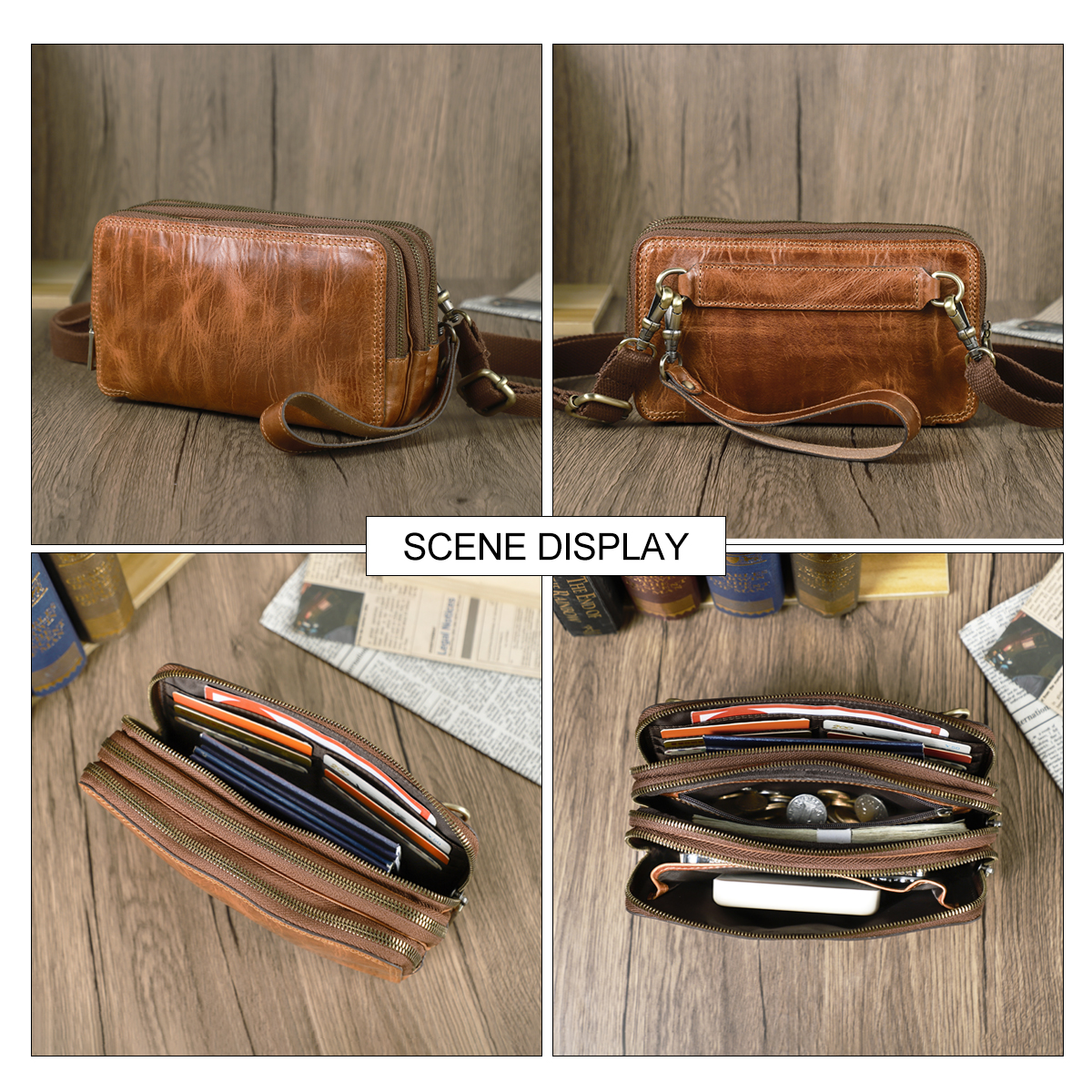 CONTACT'S Genuine Leather Men  - Luxury Bags Sling recension och pris