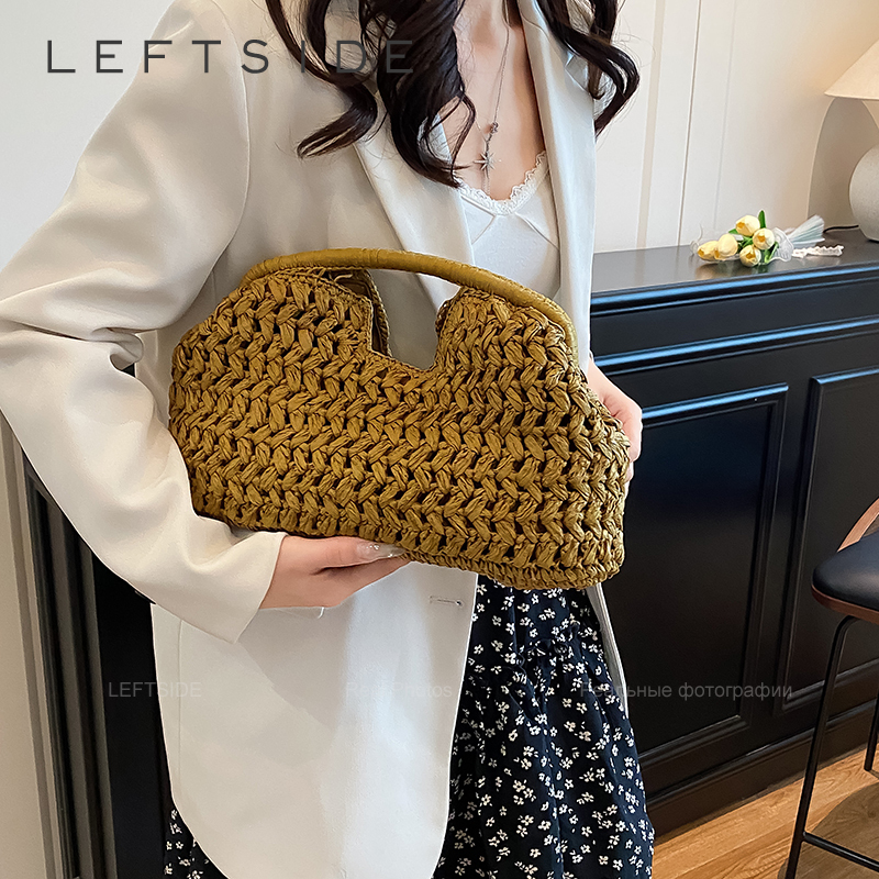 LEFTSIDE Weave Straw Shoulder  - Luxury Beach Bags Ysl recension och pris