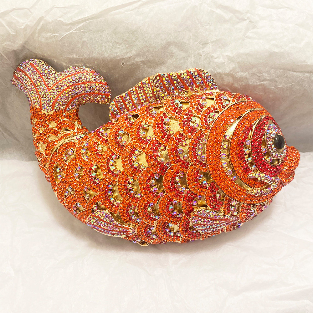 Red/Orange Fish Crystal Mini E - Luxury Bags And Accessories recension och pris