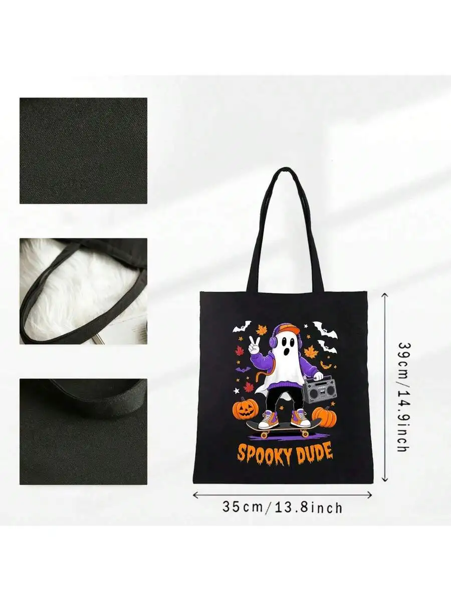 Black Spooky Dude Halloween To - Canvas Tote Designer recension och pris