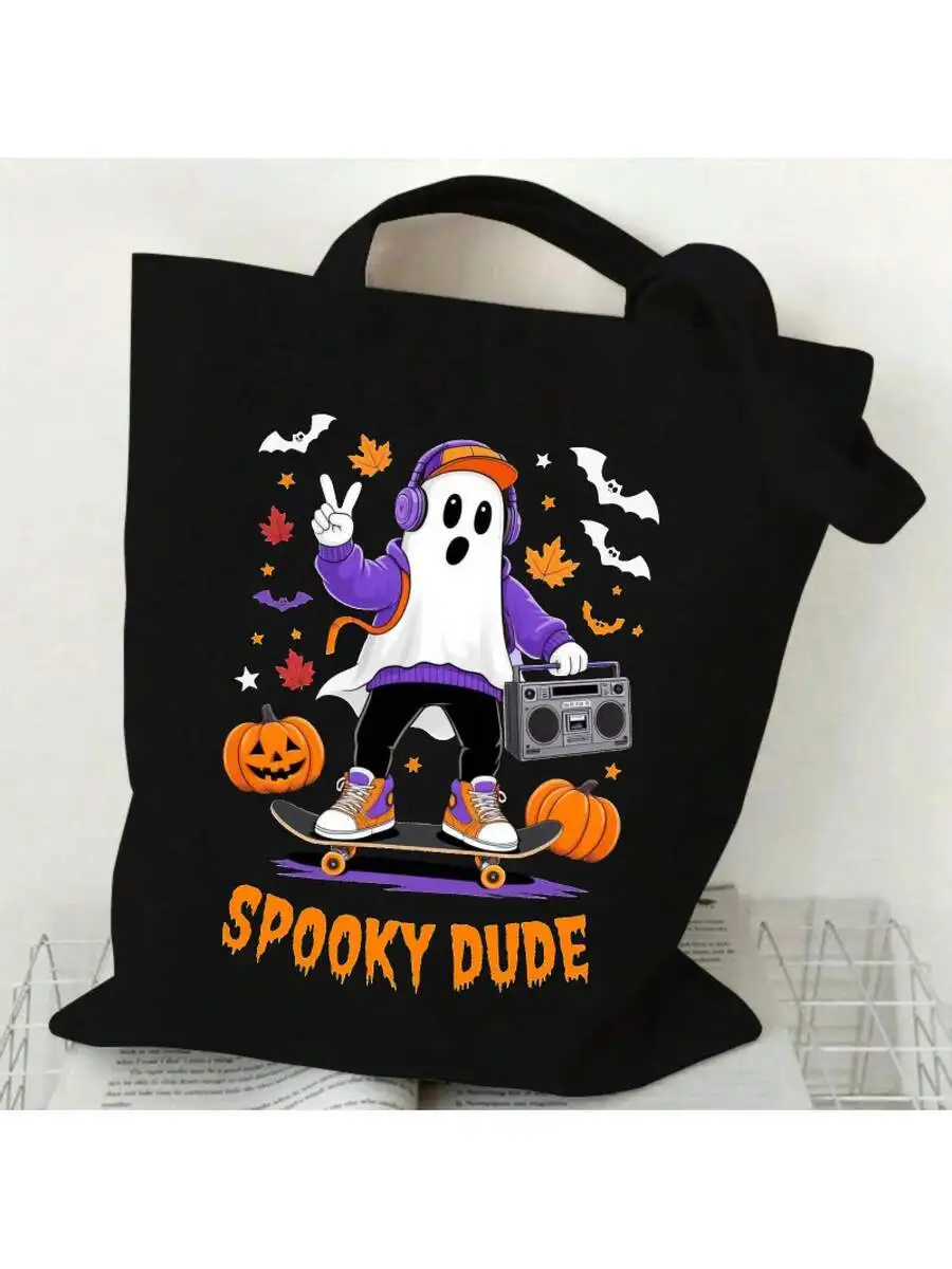 Black Spooky Dude Halloween To - Canvas Tote Designer recension och pris