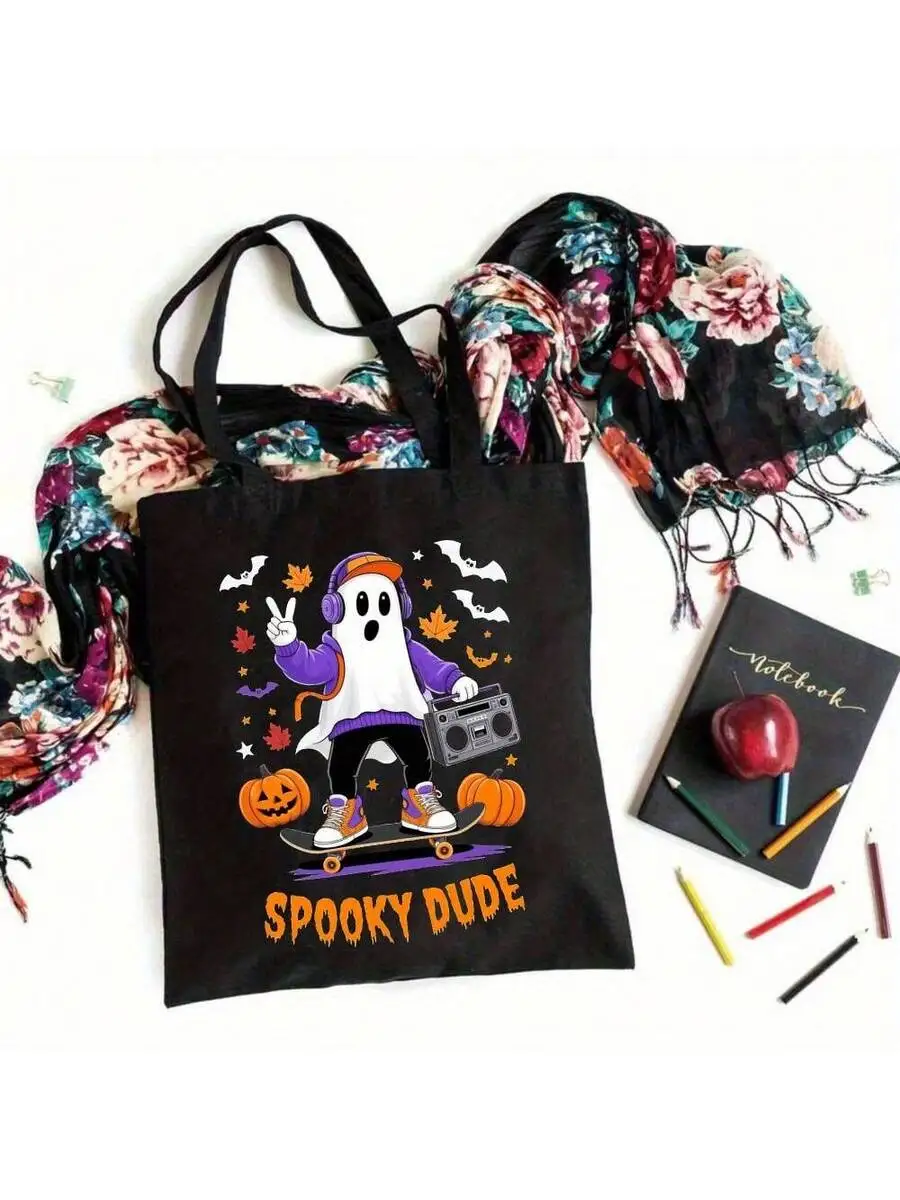 Black Spooky Dude Halloween To - Canvas Tote Designer recension och pris