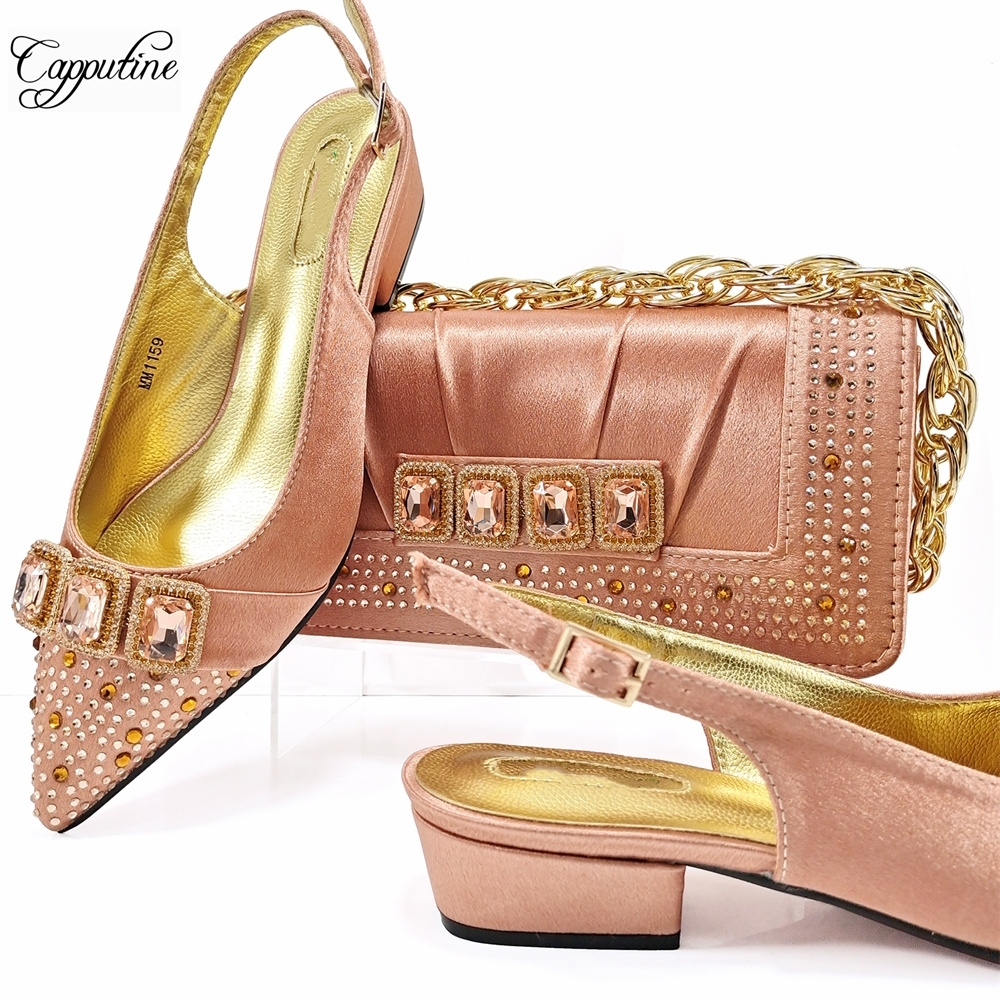 Peach Women Shoes And Bag Set  - Luxury Bags And Shoes recension och pris