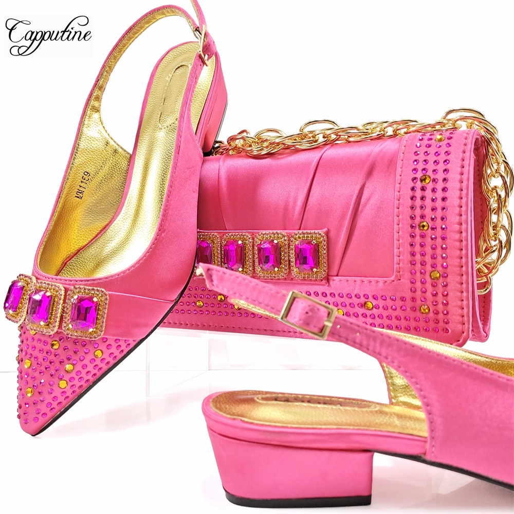Peach Women Shoes And Bag Set  - Luxury Bags And Shoes recension och pris