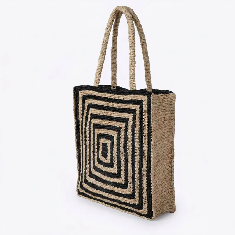 Striped raffia woven straw bag - Luxury Bags And Accessories recension och pris