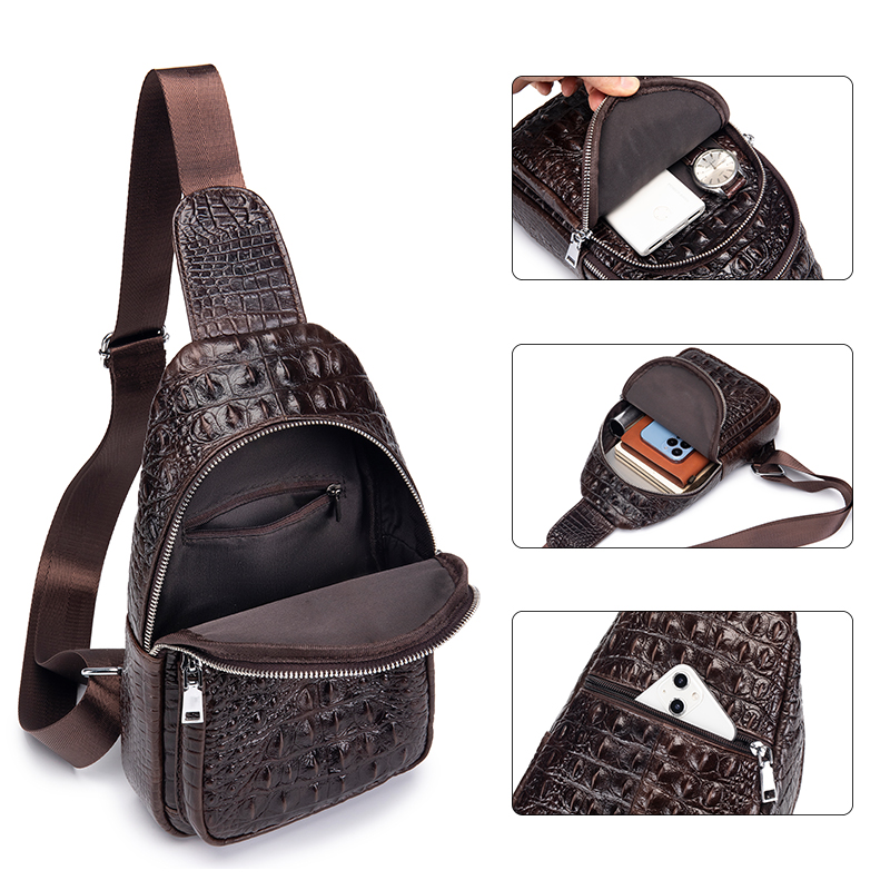 SCHLATUM men's Genuine Leather - Luxury Bags Sling recension och pris