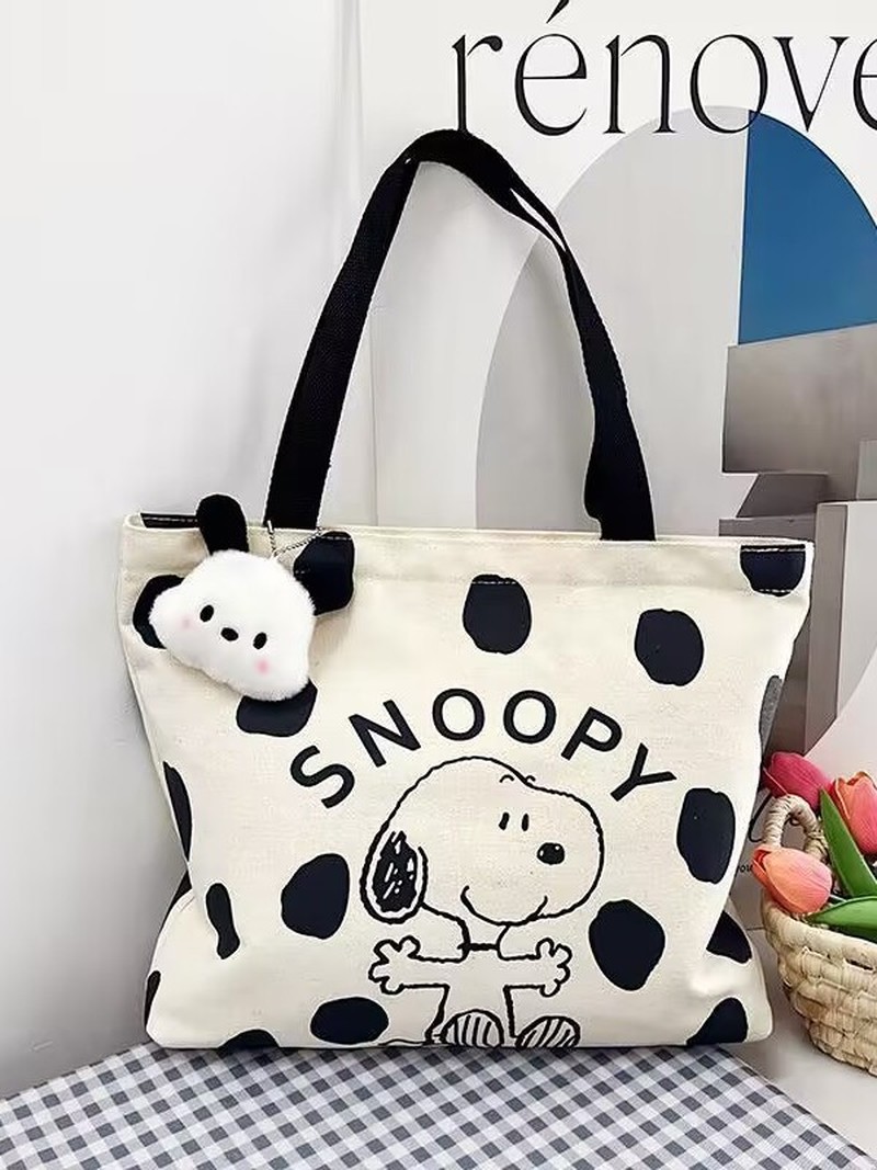 Cartoon Snoopy Canvas Shoulder - Canvas Tote Designer recension och pris