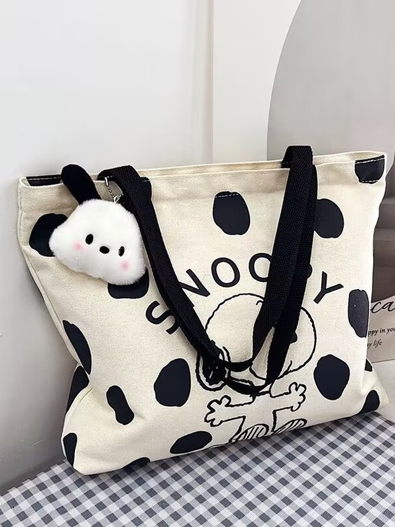 Cartoon Snoopy Canvas Shoulder - Canvas Tote Designer recension och pris