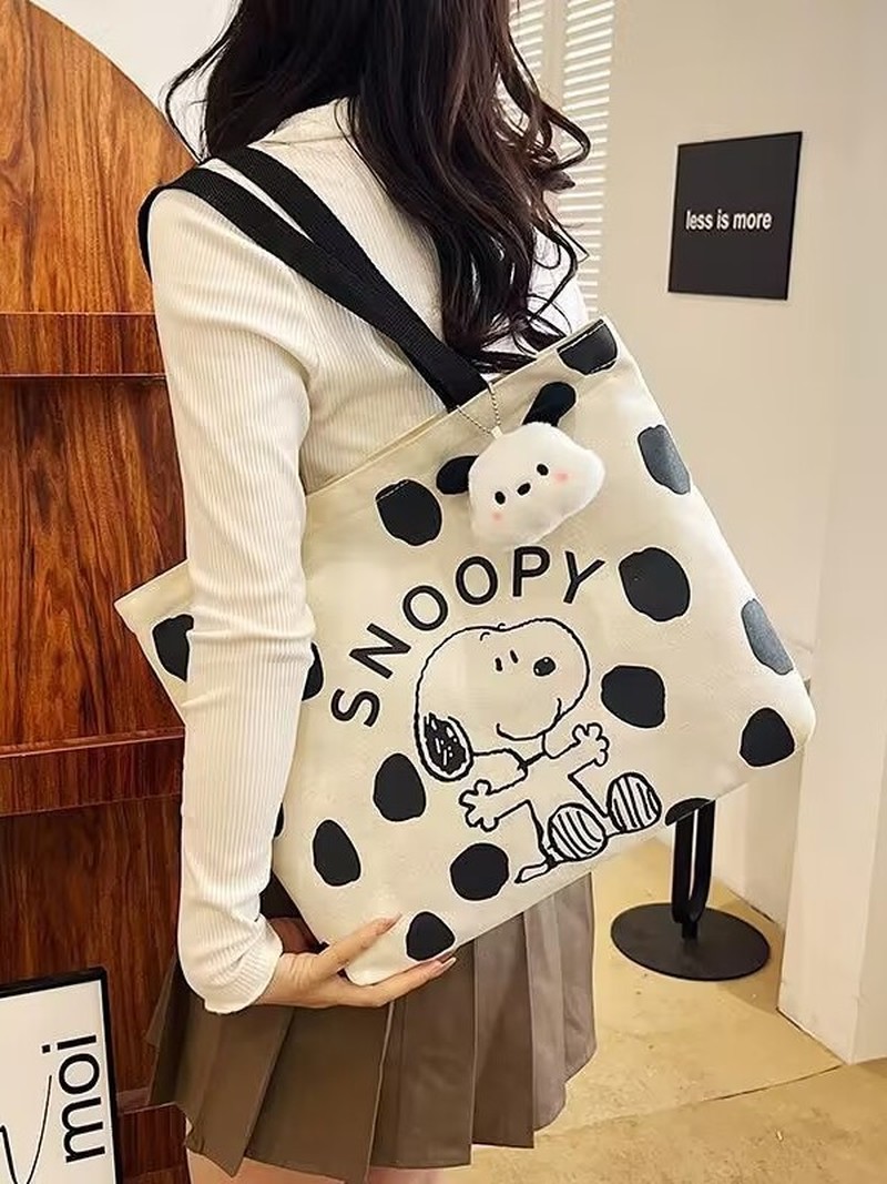 Cartoon Snoopy Canvas Shoulder - Canvas Tote Designer recension och pris