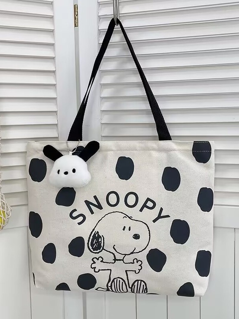 Cartoon Snoopy Canvas Shoulder - Canvas Tote Designer recension och pris
