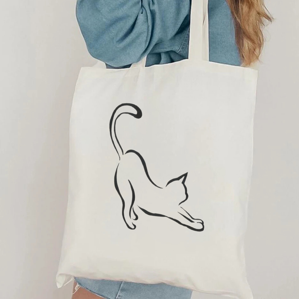 Minimalist Cat Line Art Canvas - Canvas Tote Designer recension och pris