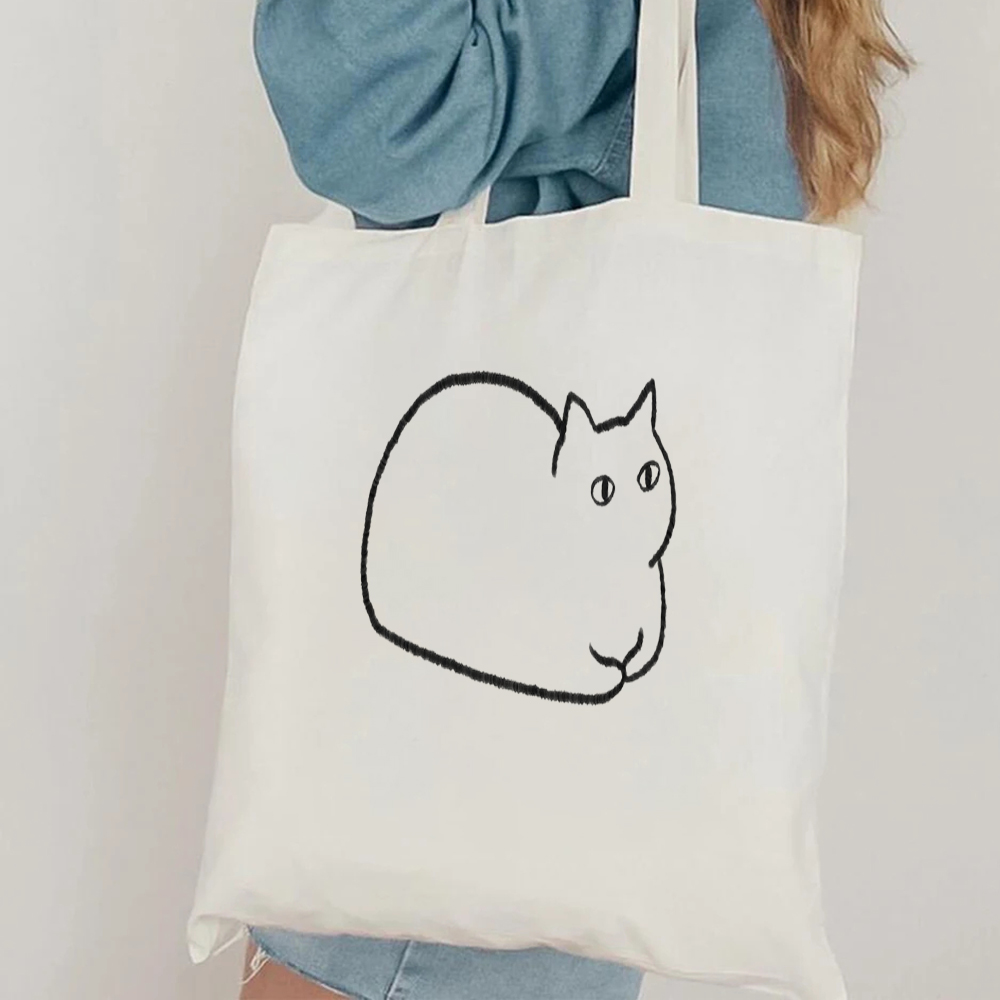 Minimalist Cat Line Art Canvas - Canvas Tote Designer recension och pris