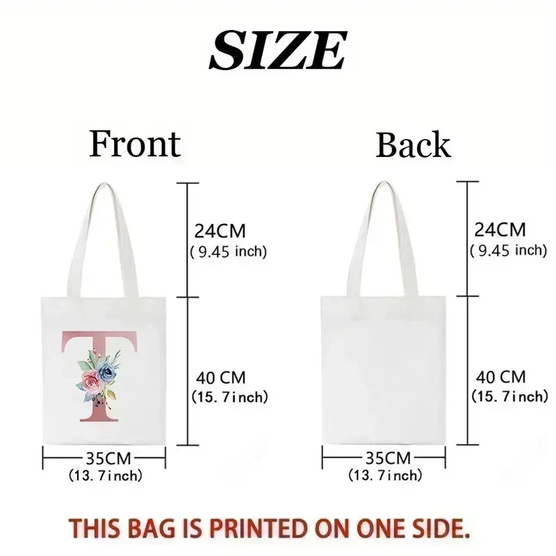 1pc Floral Love Letter Print T - Canvas Tote Designer recension och pris