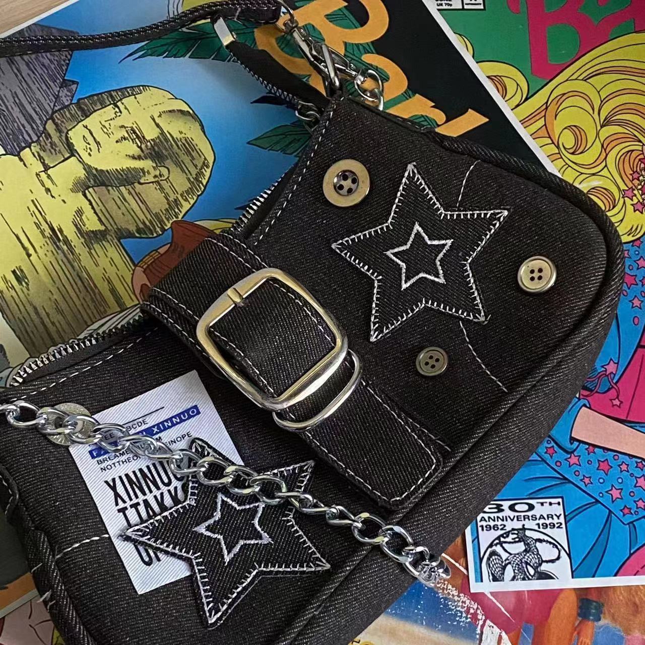 Women's Y2K Star Denim Half Mo - Canvas Tote Designer recension och pris