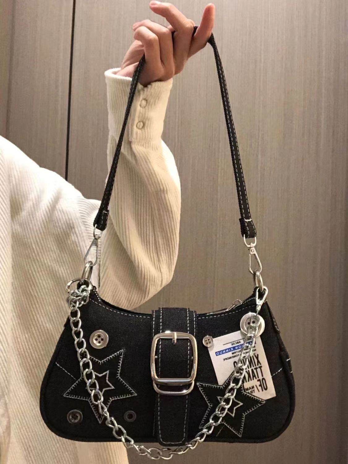Women's Y2K Star Denim Half Mo - Canvas Tote Designer recension och pris