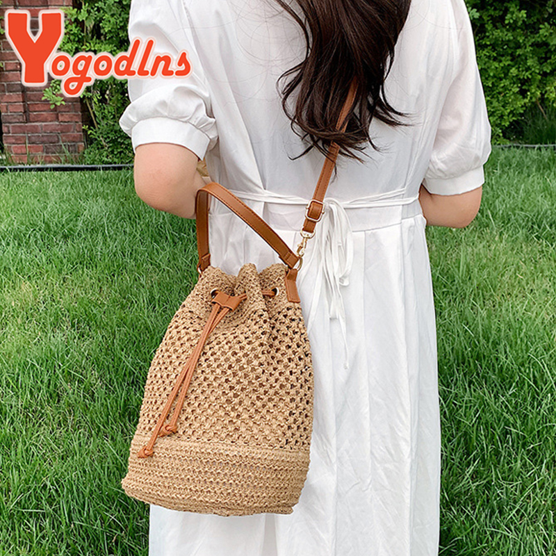 Summer Braided Straw Bucket Ba - Luxury Beach Bags Ysl recension och pris