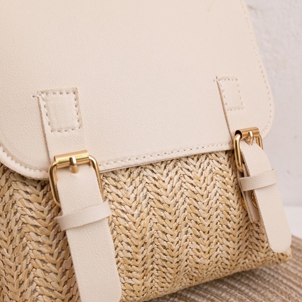 Fashion PU Leather Straw Backp - Luxury Bags Vintage recension och pris